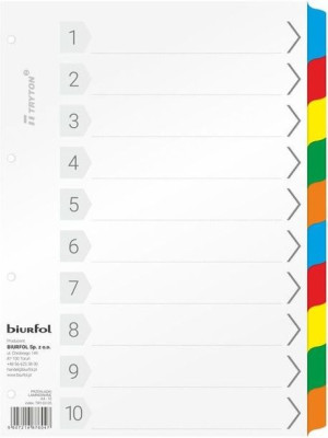 BIURFOL Przekładki A4 - 10 laminowane