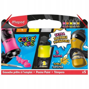 Farby Superpower 5x75ml Fluo+Metalic Maped