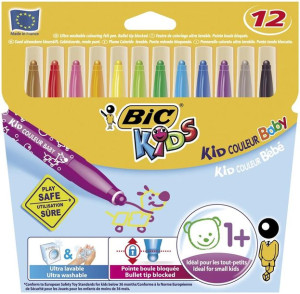 Flamastry 12 Kolorów Kid Couleur Baby Bic