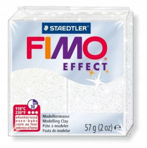 Fimo Masa Effect Biały Brokatowy 57g Staedtler