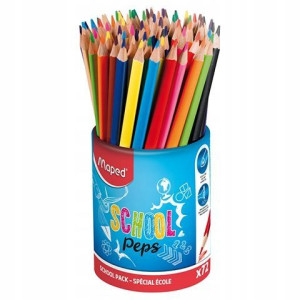 Maped KredkiSchoolpeps trójkątne 72 uki w kubku