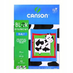 Blok Rysunkowy Biały A4 Canson 90G 20k 100302694