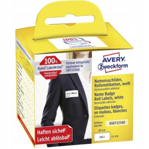 Avery Identyfikatory w rolce do termodruku 41x89