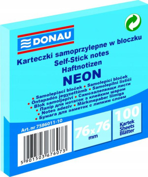 Bloczek Samoprzyl. Donau 76x76 100k Neon Niebieski