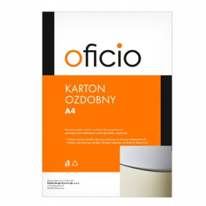 Karton ozdobny A4 Płótno kremowy 20szt 230g OFICIO