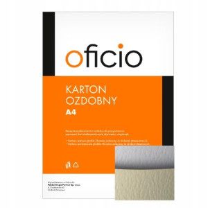 Karton ozdobny A4 Kamień biały 20szt 230g Oficio