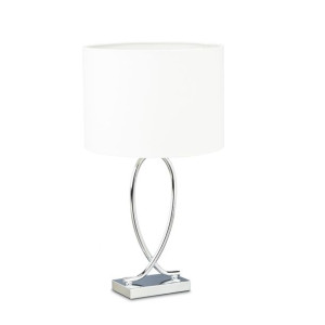 Lampa stołowa lampka nocna srebrna Relaxdays