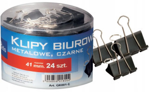 Klipsy Biurowe 41 Mm Tetis Klipy Gk001-E 24 Sztuk
