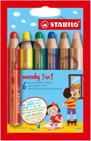 STABILO woody 3 w 1 kredki etui 6 szt.