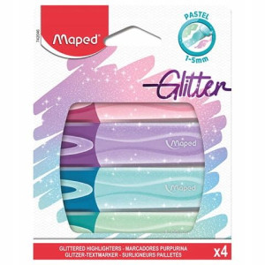 Zakreślacz fluo peps 4kolory pastel/Brokat Maped