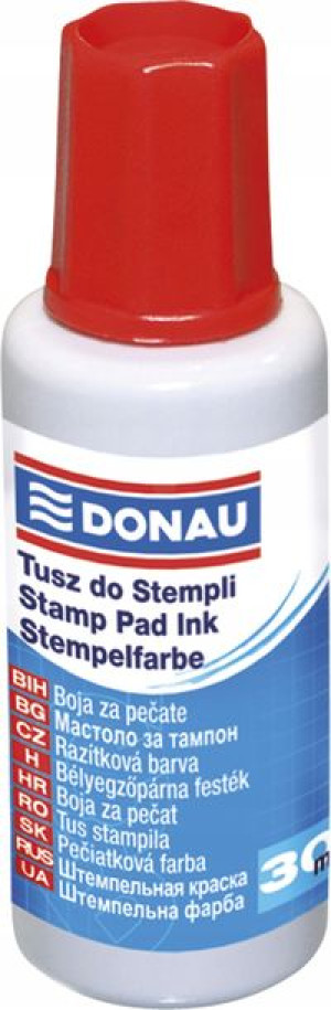 Tusz do pieczątek DONAU 30ml czerwony do stempli