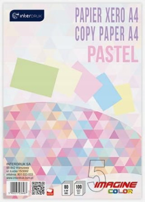 Papier xero A4 100 kartek PASTEL Interdruk