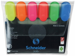 Zestaw zakreślaczy SCHNEIDER Job, 1-5 mm, 6 szt.,