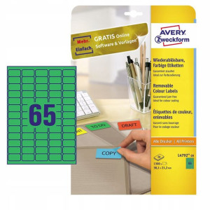 Etykiety usuwalne Avery 38,1x21,2 mm L4792-20