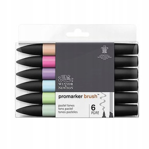 Promarkery 6 BRUSH PASTEL TONES Winsor&Newton