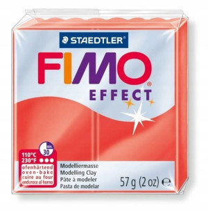 FIMO modelina Effect czerwony przezroczysty 57g