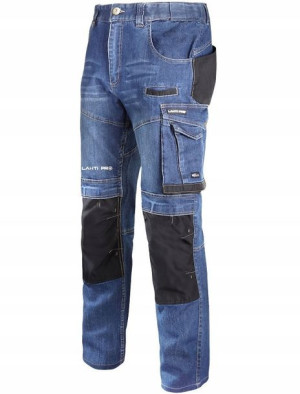 Spodnie jeansowe stretch ze wzmocnieniami r. L