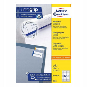 Trwałe etykiety uniwersalne Avery 3666 białe