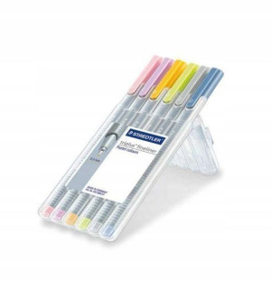 Cienkopisy 6 kolorów pastelowe w etui Staedtler
