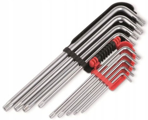 Długie klucze trzpieniowe TORX stal CrV T10-T50mm