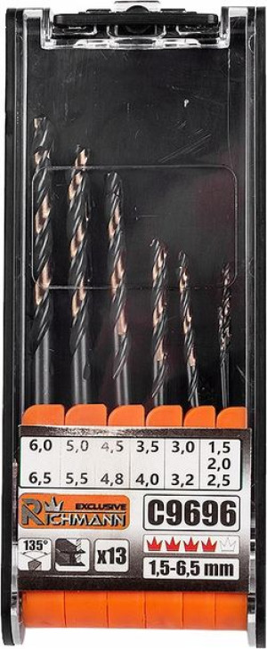 Wiertła do metalu 1,5MM - 6.5MM HSS 13el komplet