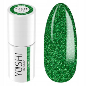 Yoshi Pro lakier hybrydowy 416 Zielony Brokat 6ml