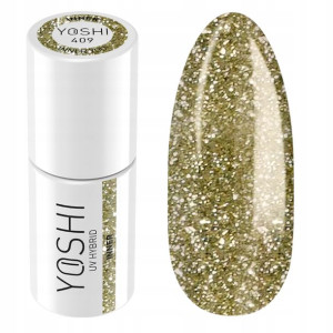 Yoshi Pro lakier hybrydowy 409 Złoty brokat 6ml