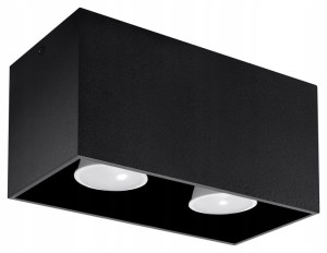 Plafon QUAD MAXI Czarny Oświetlenie Lampa SOLLUX