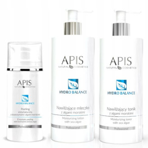 APIS Hydro oczyszczanie peeling tonik mleczko ALGI