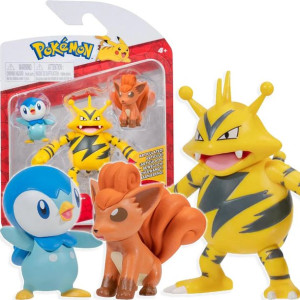 Pokemon Figurki Bitewne Piplup Electabuzz Vulpix Zestaw 3-Pack 2680