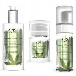 APIS Cannabis krem pianka tonik twarzy z konopii