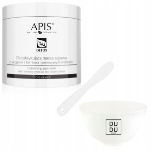 APIS DETOX Maska Algowa węglem miseczka szpatułka