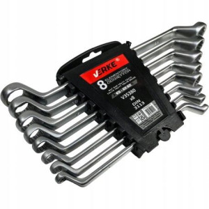 VERKE 35380 Klucze oczkowe odgięte 6-22mm 8 szt