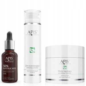 APIS KWAS GLIKOLOWY 50% neutralizotor maska zestaw