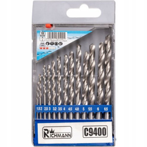 Wiertła do metalu 1,5MM - 6.5MM 13el komplet