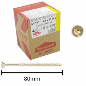 Wkręty Ciesielskie Do Drewna 4,5x80 Torx 250szt