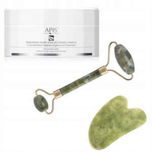 APIS masło shea roller kamień GUA SHA jadeit masaż