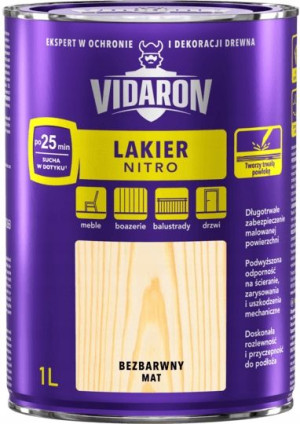 Vidaron Lakier Nitro Do Drewna 1l - Bezbarwny Mat