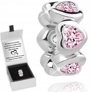 Zawieszka Charms Serce Srebrny 925 Koralik Grawer