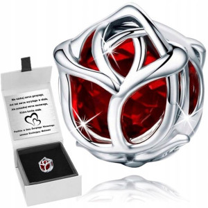 Zawieszka Charms Róża Srebro Beads Grawer