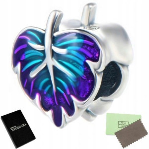 Charms Zawieszka Srebrna Liść Beads Grawer