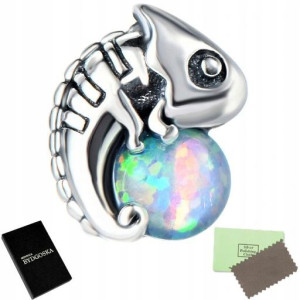 Charms Kameleon Srebrna Gekon Beads Grawer