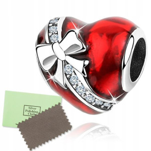 Charms Srebrny Serce Srebro 925 Koralik Beads