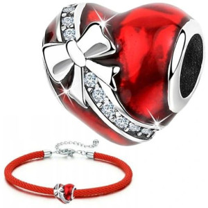 Charms Serce Bransoletka Zestaw Beads Grawer