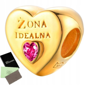 Zawieszka Charms Złoty Serce Srebro Beads Koralik