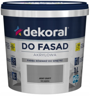 Farba Fasadowa Dekoral Polinit JASNY GRAFIT 1L