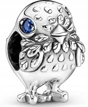 Charms Srebro Wróbel Ptak Beads Grawer