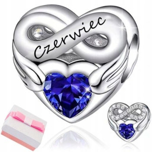 Charms Srebrny Miesiąc Czerwiec Beads Grawer