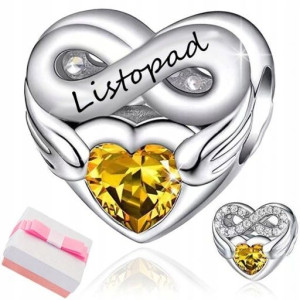 Charms Srebrny Miesiąc Listopad Beads Grawer