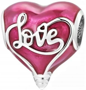 Charms Srebrny Serce 925 Love Miłość Beads Grawer